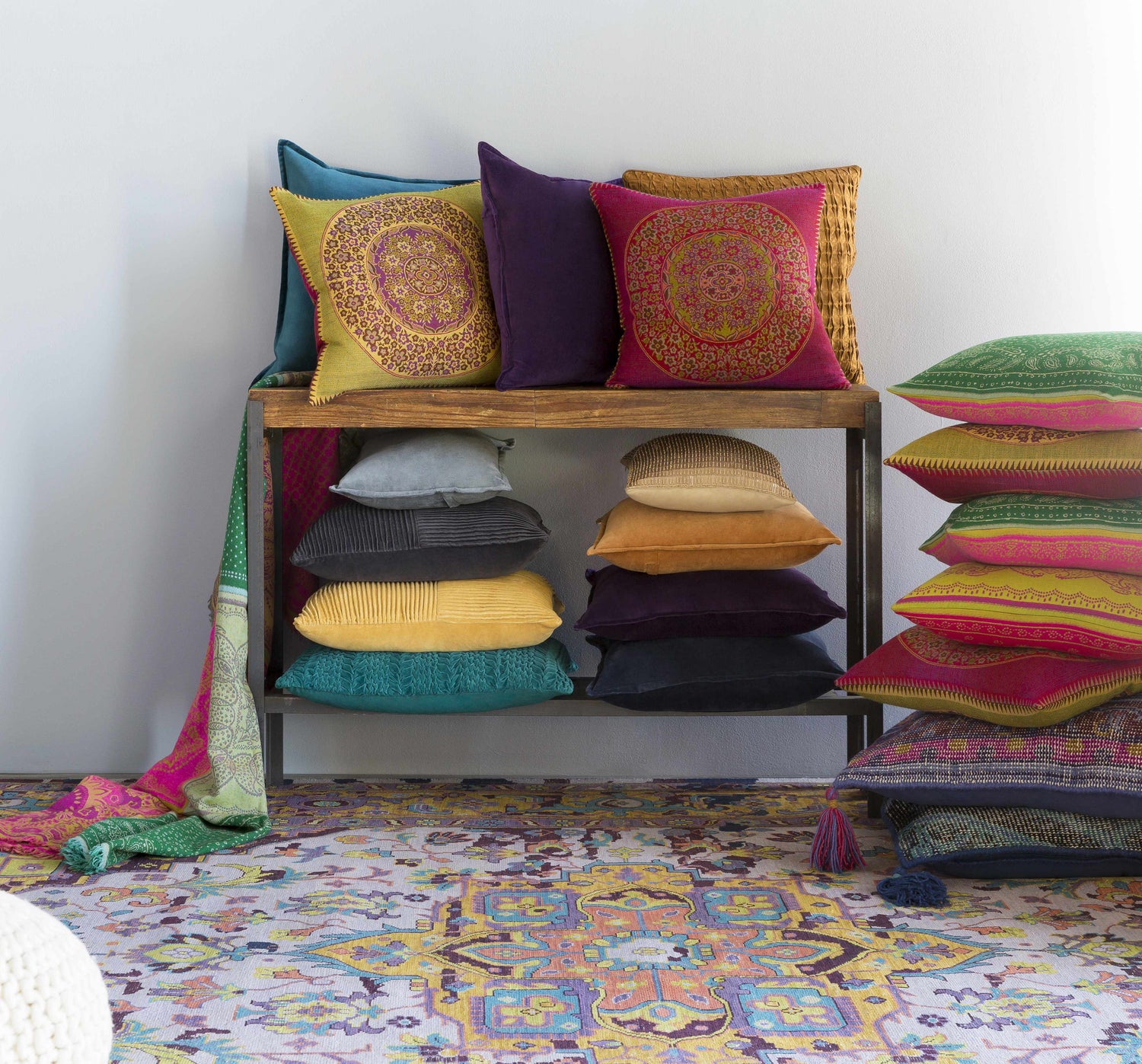 Cade Mustard Square Throw Pillow - Clearance