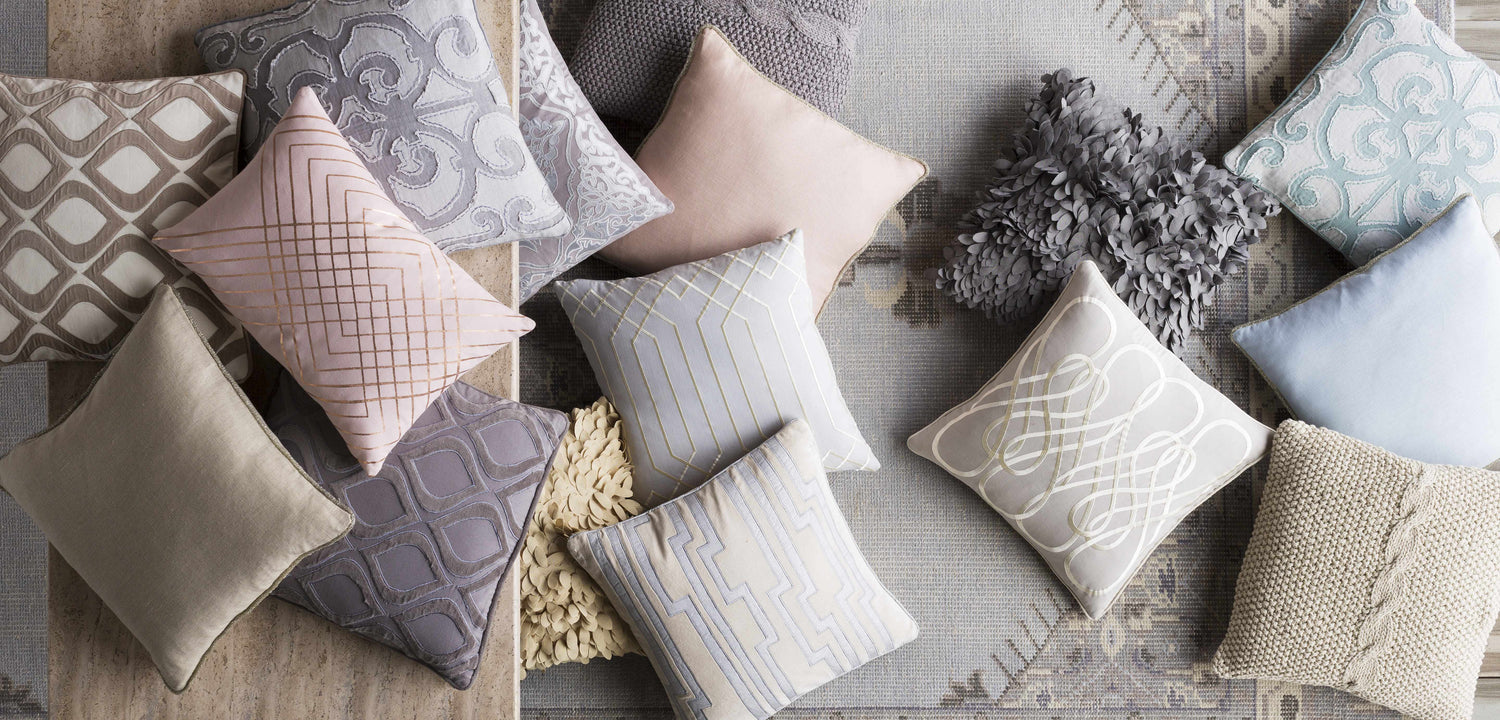 Alvarado Grey Geometric Square Accent Pillow - Clearance