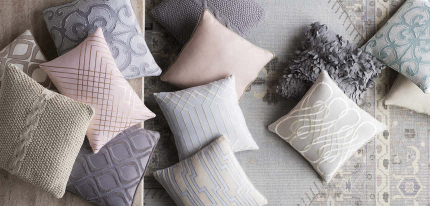 Alvarado Grey Geometric Square Accent Pillow - Clearance