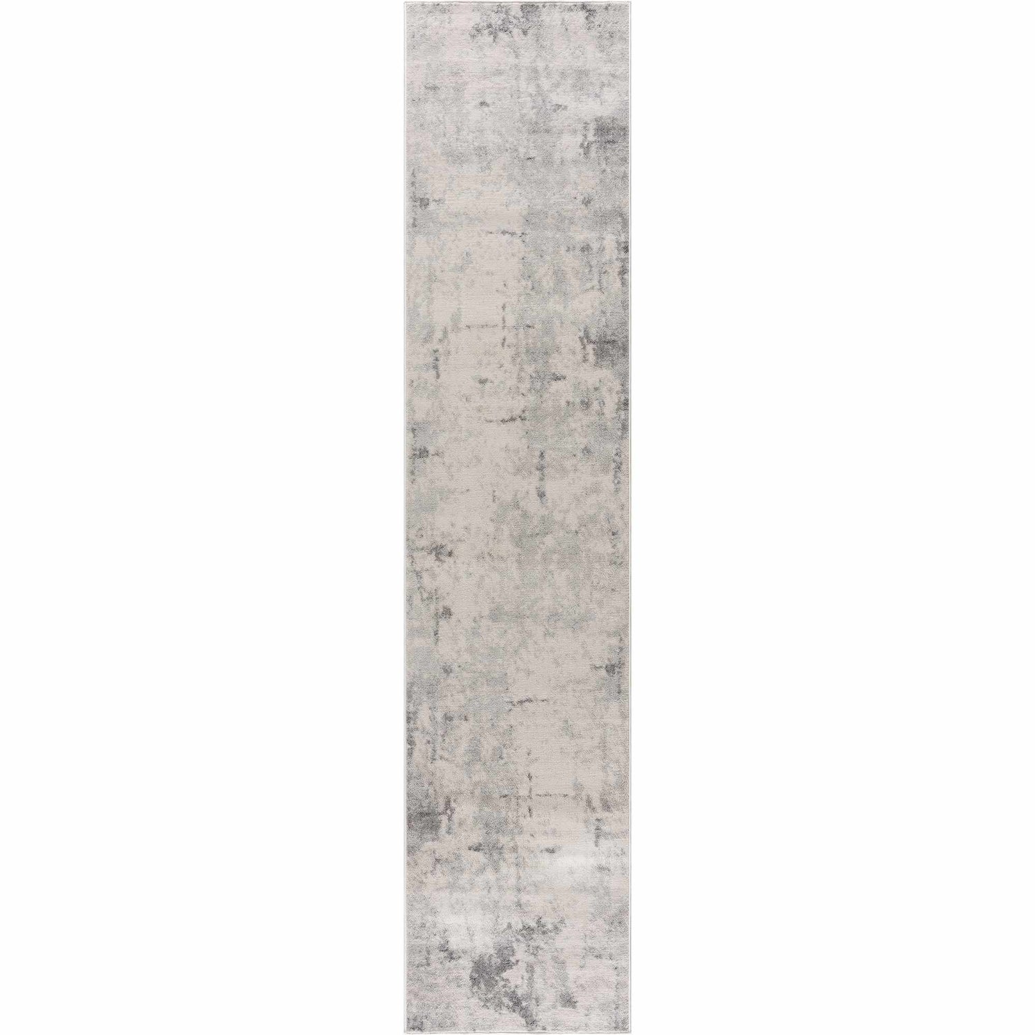 Close-up of Tigrima Ivory 2319 area rug. Contemporary design with gray and ivory hues. Machine woven polypropylene texture. Design-Runner-281