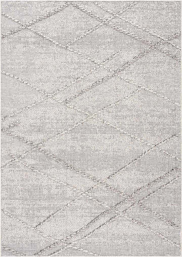 Close-up of Baqer Bone & Taupe Textured Performance Rug, featuring a subtle geometric pattern and woven texture. Design-Rectangle-46