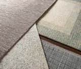 Close-up of various Pualas Area Rug textures and colors: cream, sage, beige, and olive wool rugs. Styleshot