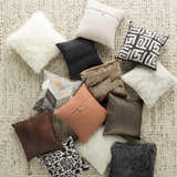 Compton Black Square Throw Pillow - Clearance