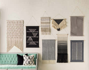 Olmitz Black-Beige Modern Geometric Wall Hanging