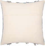 Akyaka Blue Geometric Fringe Throw Pillow - Clearance