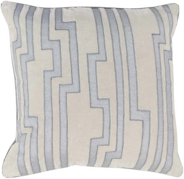 Alvarado Grey Geometric Square Accent Pillow - Clearance