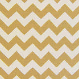 Close-up of the Arvada Area Rug. Cream and mustard wool rug with a hand woven chevron pattern. Swatch