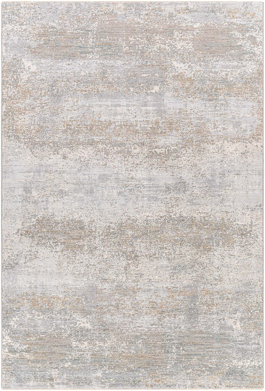 Close-up of the Avani Thick Luxe Boutique Rug, showcasing its dark gray, gray, and nutmeg abstract design. Design-Rectangle-575