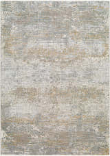 Close-up of the Avani Thick Luxe Boutique Rug featuring a contemporary design in gray, nutmeg, and light gray hues. Design-Rectangle-7696