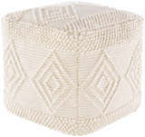 Aveley Beige Cotton Knitted Pouf