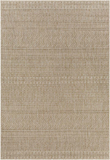 Close-up of the Madras Cream All Over Performance Rug, showcasing its woven texture and bohemian-inspired pattern. Design-Rectangle-5377