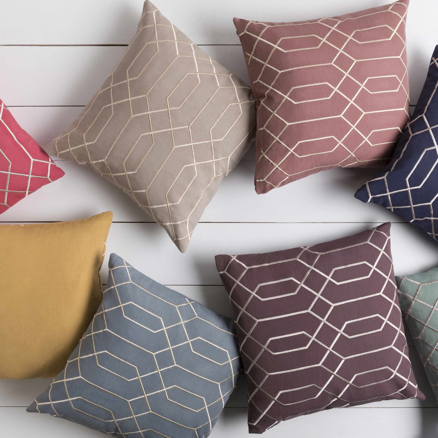 Rasmussen Pink Geometric Square Accent Pillow - Clearance