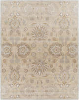 Close-up of the hand-tufted Conesus 1192 rug. Ivory and taupe wool rug with a traditional floral pattern. Bohemian style. Design-Rectangle-7696