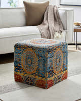 Gretna Mustard Ottoman Pouf