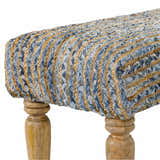 Barongis Blue&Naturak Jute Wood Legs Bench - Clearance