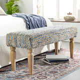Barongis Blue&Naturak Jute Wood Legs Bench - Clearance