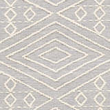 Close-up of Bealeton Area Rug: cream diamond pattern on a slate gray, hand-woven cotton texture. Swatch