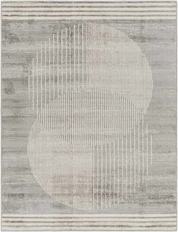 Close-up of the Beauregard Area Rug featuring a gray geometric pattern with vertical lines and subtle texture. Design-Rectangle-537
