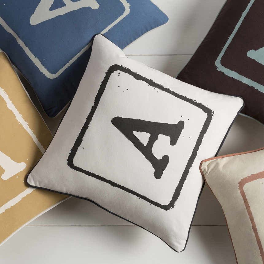 Dianella Letter A Square Throw Pillow - Clearance
