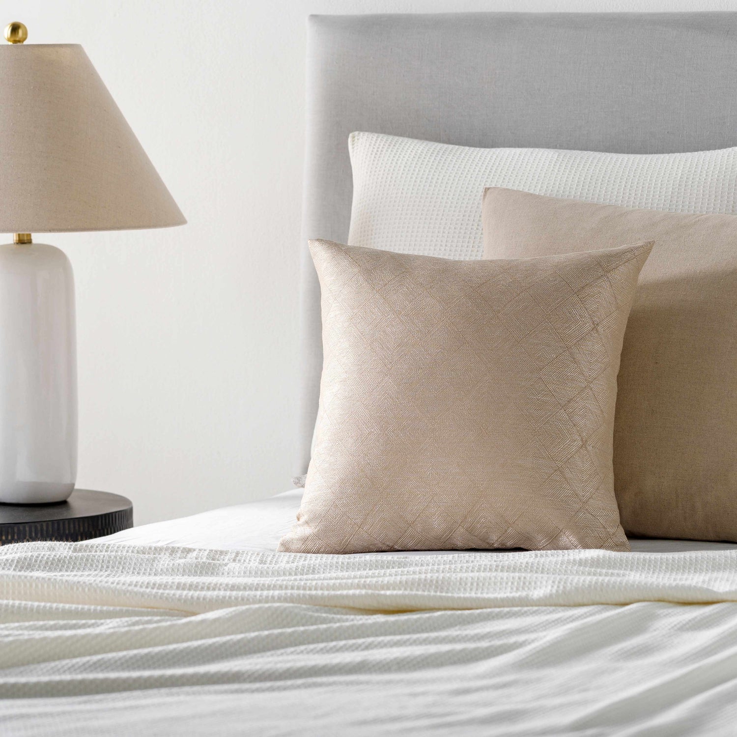 Bonaire Tan Diamond Pattern Pillow - Clearance