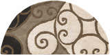 Close-up of the Bray Area Rug, showcasing its beige, brown, and black swirls and hand-tufted wool texture. Design-Hearth