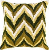 Braunton Chevron Green Mustard Throw Pillow - Clearance