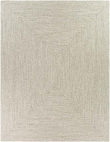 Close-up of a Beige Braided Faux Jute Rug. Neutral tones of cream and brown create a subtle braided texture. Design-Rectangle-7696