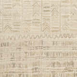 Close-up of the Burlington Clearance Rug, showcasing its oatmeal and sage hues and textured, hand-loomed, geometric design. Swatch