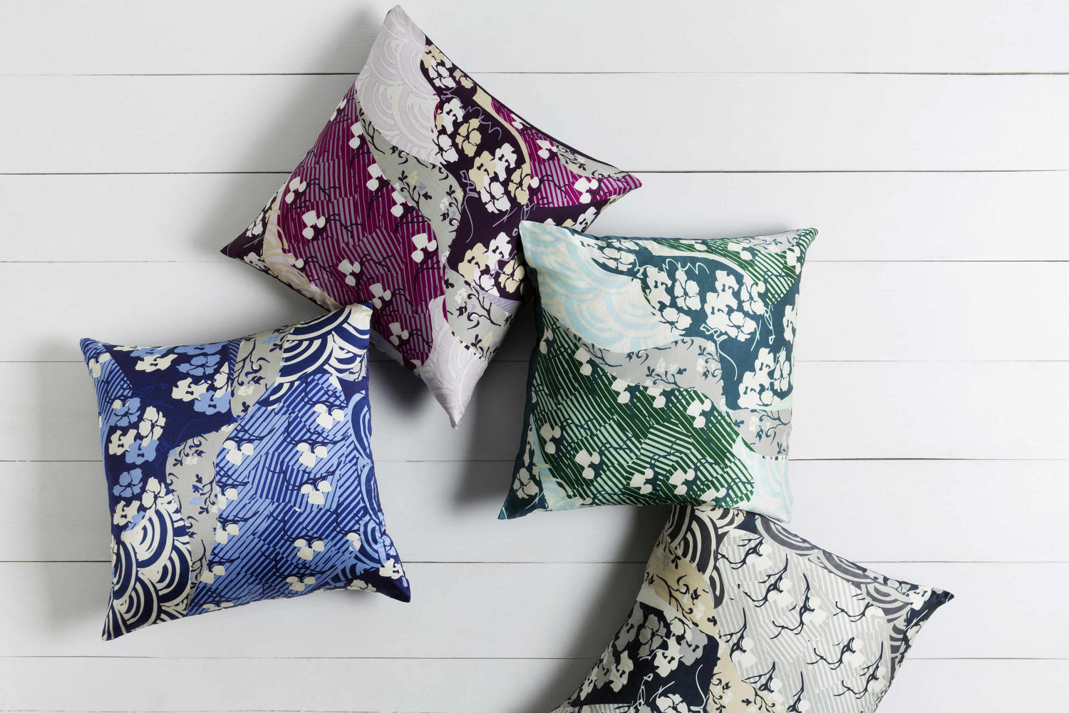 Brinkin Purple Floral Pattern Accent Pillow - Clearance