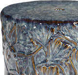 Brothertown Blue Floral Ceramic Outdoor Stool