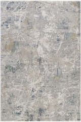Close-up of the Burstwick Thick Luxe Boutique Rug. Abstract design in dusty sage, navy, olive, pale blue, taupe, and teal. Design-Rectangle-6796