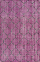 Fuchsia and black geometric pattern on a hand knotted wool Cedarburg Area Rug. Design-Rectangle-5686