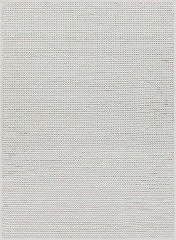 Close-up of the hand woven Christoval Area Rug. Cream colored wool with a subtle striped texture. Design-Rectangle-811