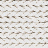 Close-up of the cream Christoval Area Rug showing its hand-woven, chunky braided wool texture. Swatch