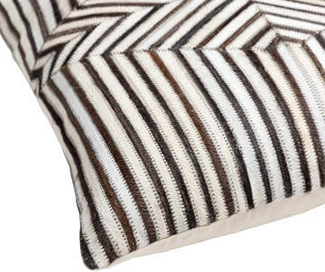 Kavren Cream Diamond Rustic Lodge Hair On Hide Accent Pillow - Clearance