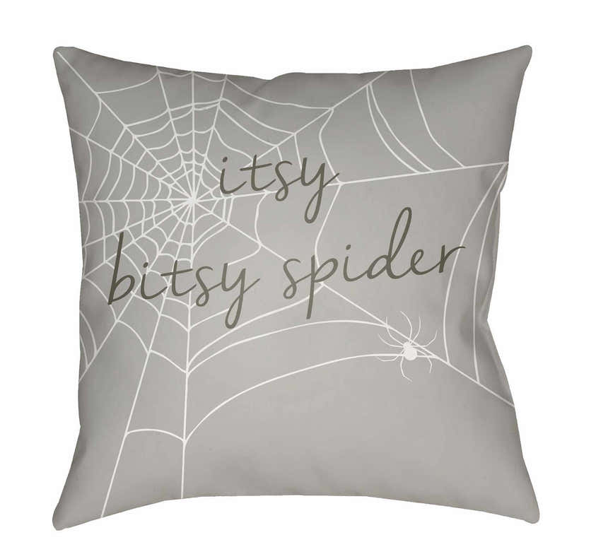 Halloween Spider Gray Outdoor Throw Pillow
