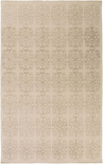 Close-up of the Countyline Area Rug. Hand-woven wool rug with a subtle, neutral floral pattern. Contemporary, farmhouse style. Design-Rectangle-527