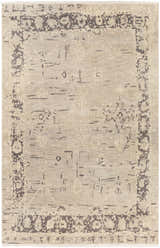 Cornubia Premium Handmade Wool Area Rug in charcoal, cream, gray, and taupe, featuring a traditional, hand-knotted design. Design-Rectangle-69