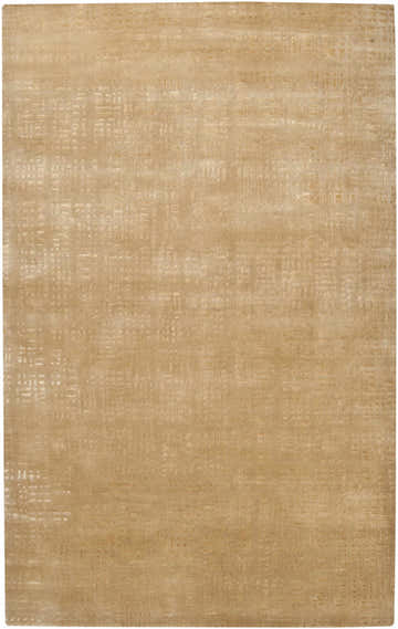 Close-up of the hand-knotted Crossnore Area Carpet. Beige and mustard tones with a subtle farmhouse pattern. 70% NZ Wool. Design-Rectangle-58