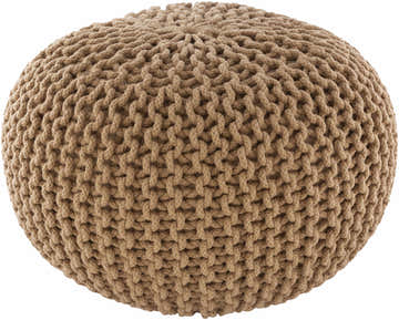Carr Beige Knitted Cotton Pouf