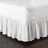 Castlemartyr White Textured Ruffled Bed Skirt - Clearance