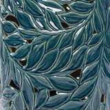 Daguioman Teal Leaf Ceramic Outdoor Stool