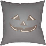 Halloween Pumpkin Dark Gray Outdoor Throw Pillow