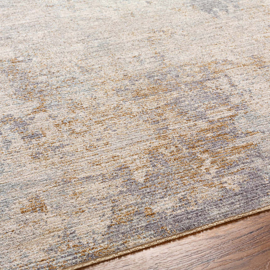 Close-up of the Deka Deep Teal Thick Luxe Rug showing its texture, brown, charcoal, and teal colors. Texture
