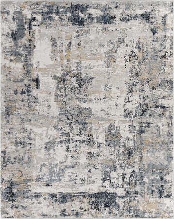 Close-up of the Delph Area Rug, showcasing its contemporary abstract design in beige, black, gray, and mustard tones. Design-Rectangle-71010