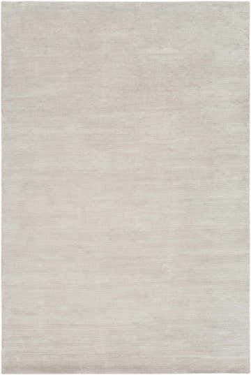 Close-up of the light gray Donegal Carpet, a hand-knotted rug with a subtle horizontal pattern and soft texture. Design-Rectangle-576