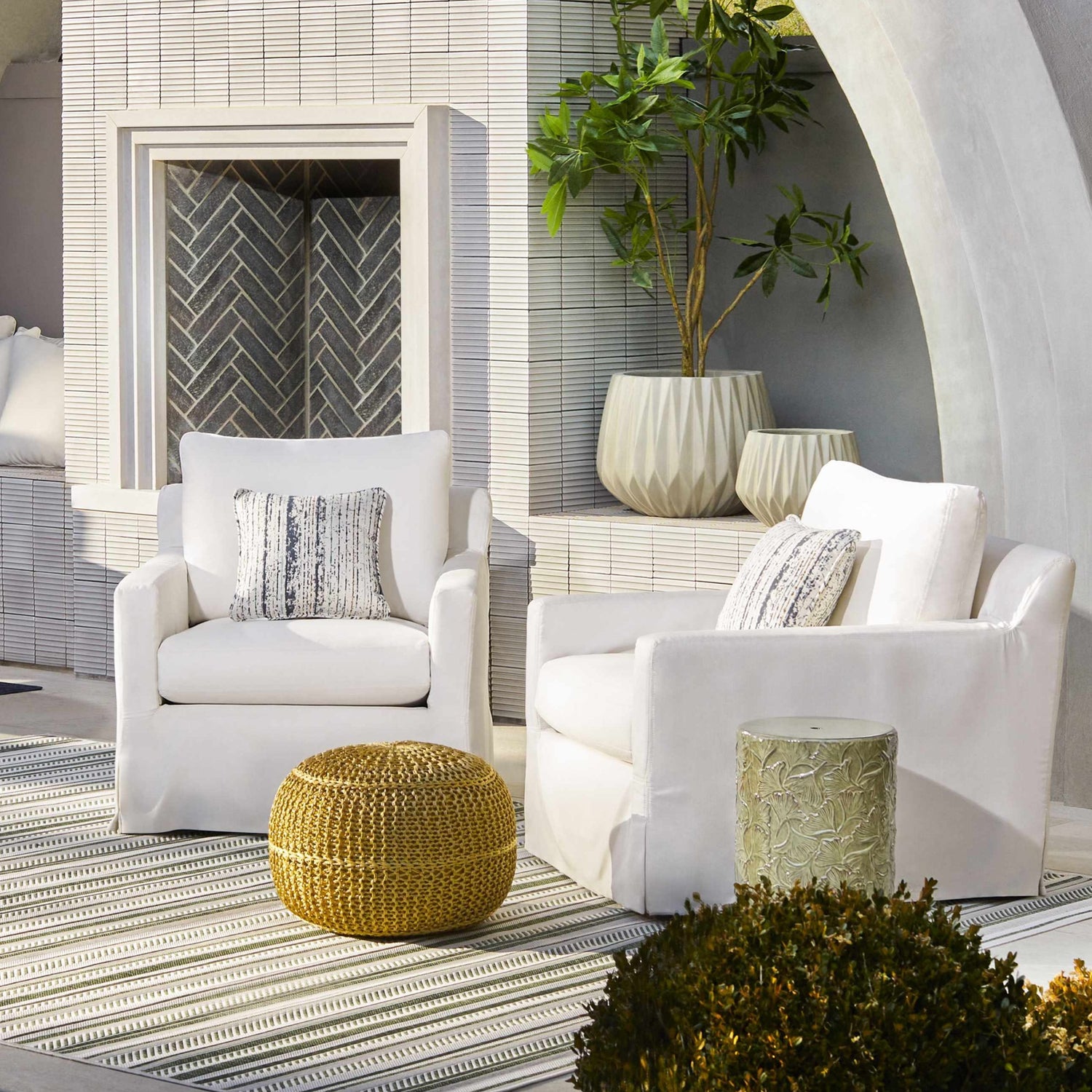 Arie Outdoor Accent Pillow Sunbrella x LIVABLISS AE-003