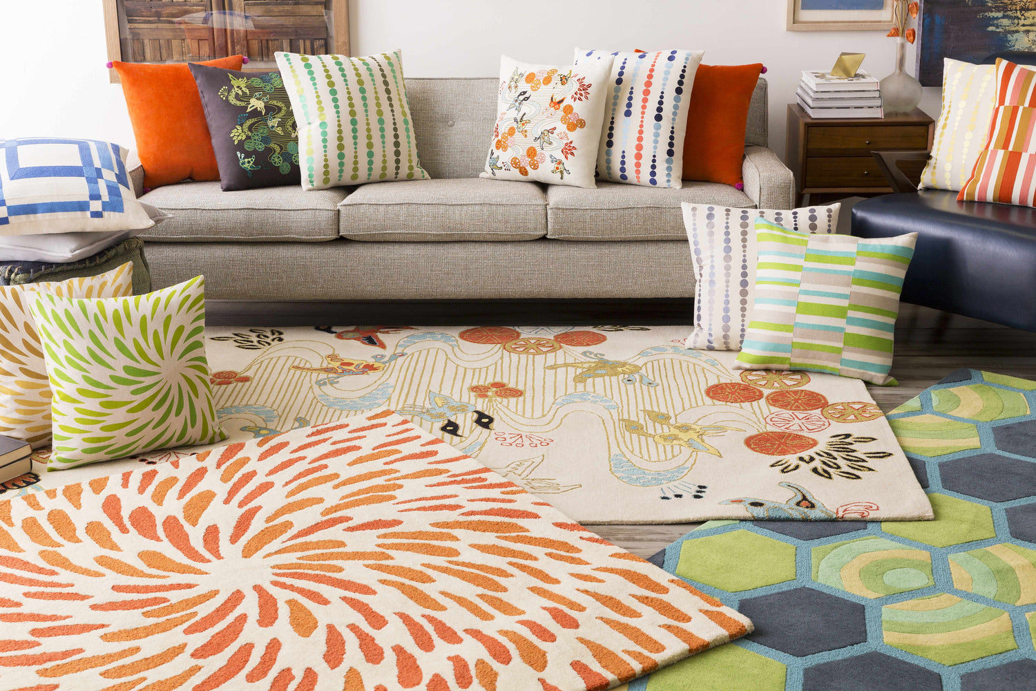 Ranburne White Orange Floral Accent Pillow - Clearance