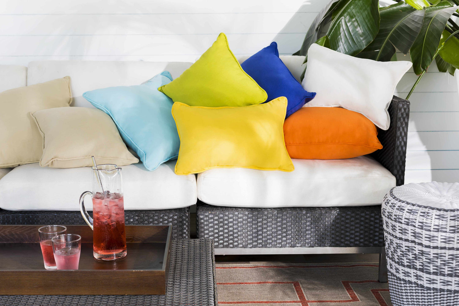 Chardon Blue Outdoor Throw Pillow - Clearance