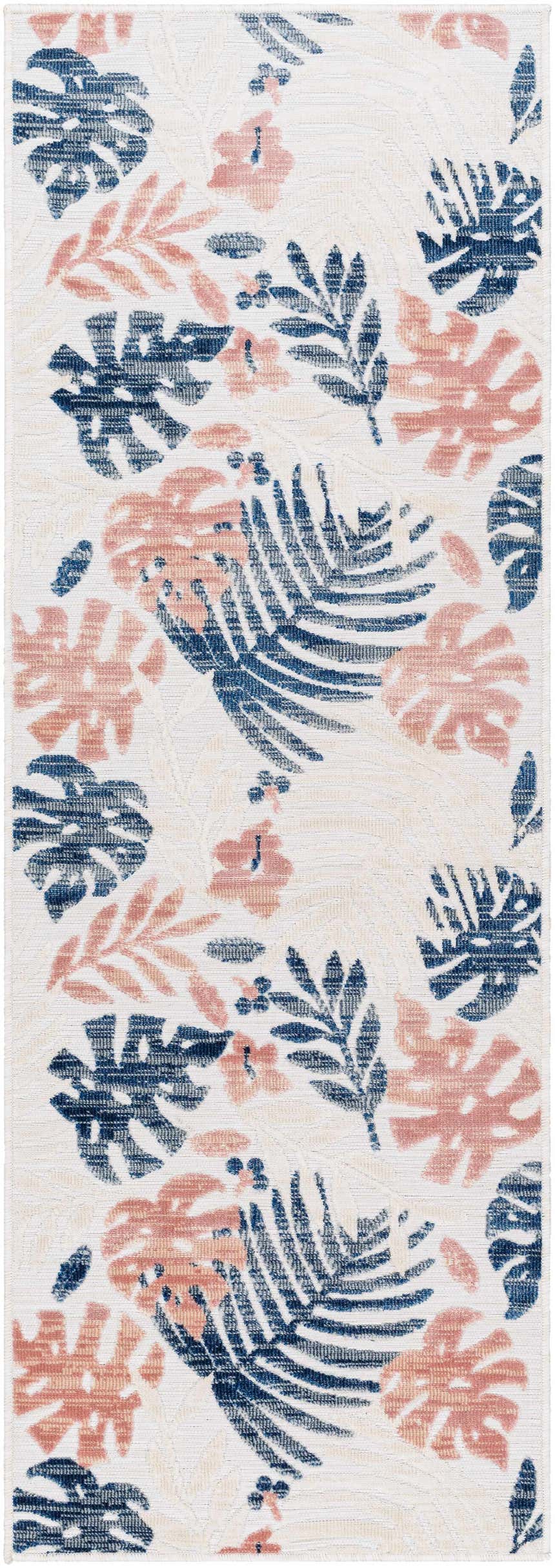 Close-up of the Ekin Area Rug. Floral and leaf pattern in charcoal, dark beige, gray, and nutmeg on a natural gray background. Design-Runner-2773
